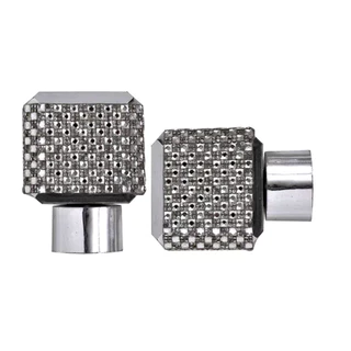 Par De Ponteiras Para Cortinas Com Strass Cubo 28mm/ ponteira de cortina