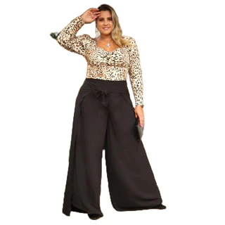 CALÇA PANTALONA ENVELOPE PLUS SIZE FEMININO ESTILO BLOGUEIRINHA