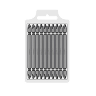 Kit 10 Peças Bits Ponteira Dupla Philips 100mm Aço Vanádio Imantado Ph2 Para Parafusadeira Profissional