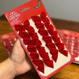 Kit Laços de Natal Lacinho Enfeite para árvore de Natal Vermelho 6x6