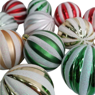 KIT C/3 Bolas de Natal 8CM Enfeite Natalino Artigo de Festa Decoração- CN6543