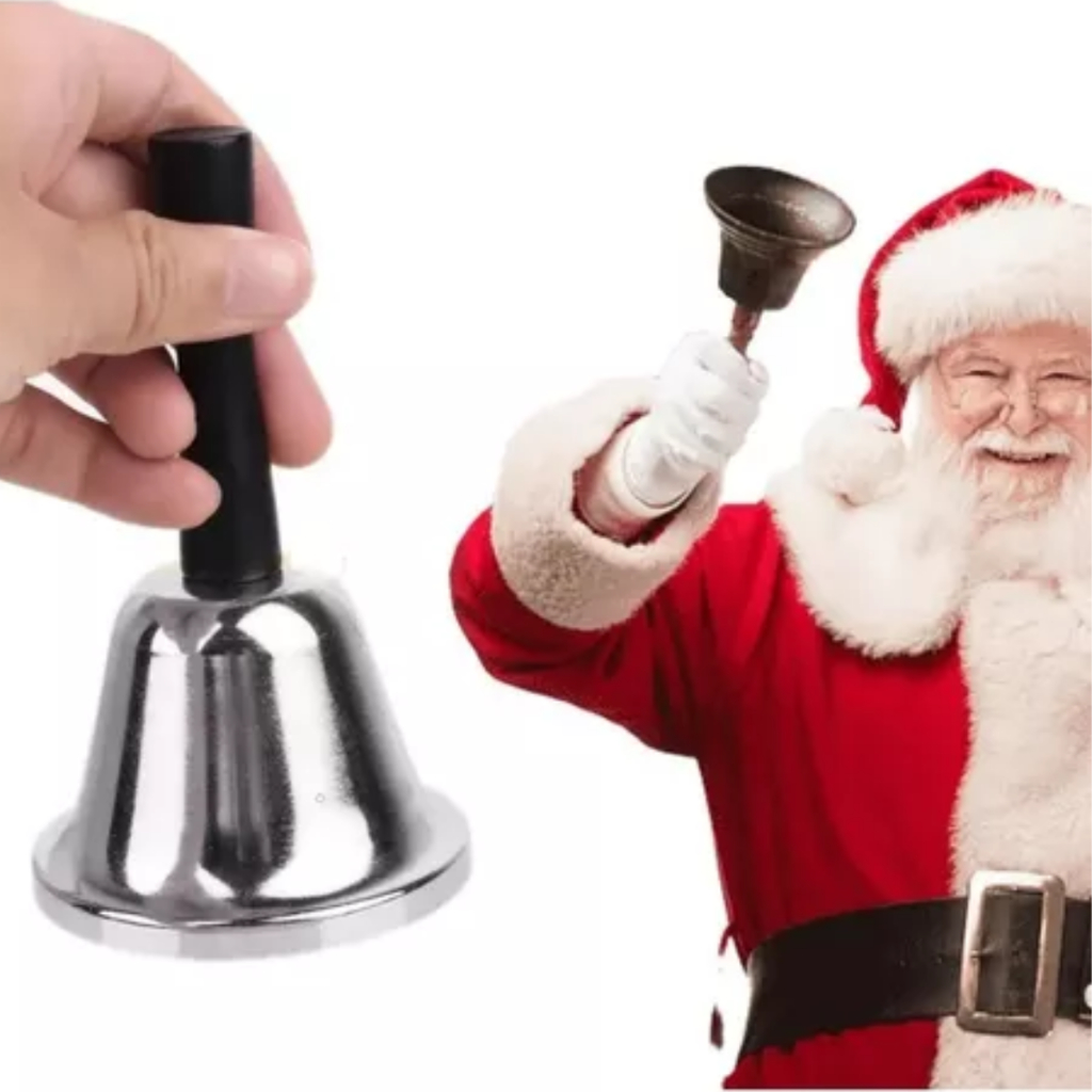 Sino Prateado De Mão / Sineta de mesa Sino de Natal