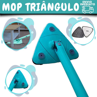 Rodo Mop Triângulo 360° De Limpeza Esfregão Ajustável Giratório Com Refil