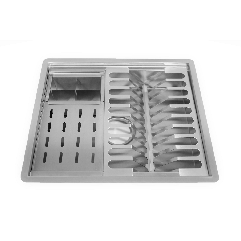 Escorredor Gourmet Embutir Inox calha Umido Louça Pratos Copos