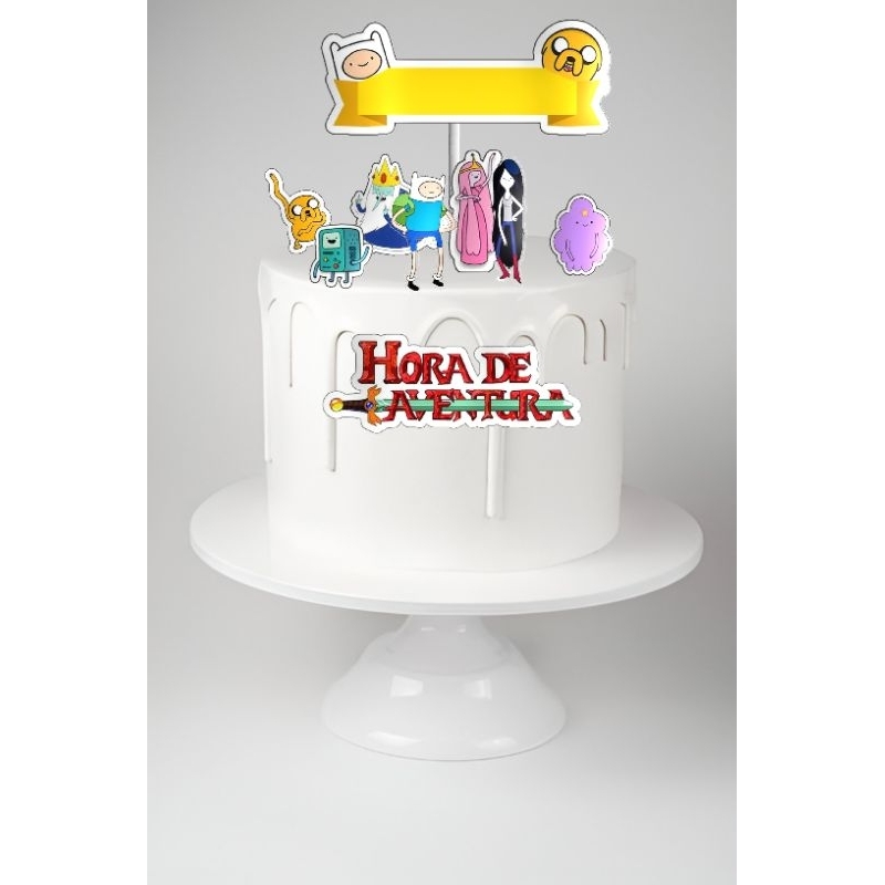 Topper de Bolo para Festa de Aniversário - Decoração - Topo Personalizado -  Tema Princesa Jujuba - Hora de Aventura