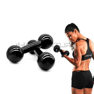 Halter Emborrachado Par - 1 Kg a 5 Kg P/ Fortalecimento Academia Musculação Barras Anilhas Pesos Residencial Biceps Exercicios Treinamento