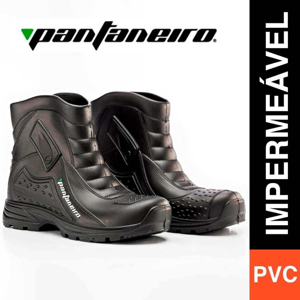 Bota de Motoqueiro Pantaneiro PVC Cano Curto 100% Impermeável