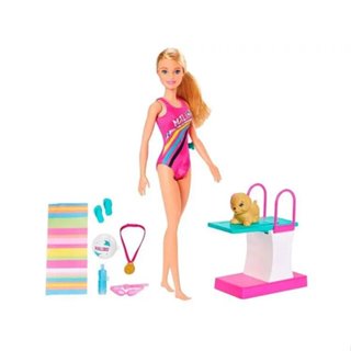 Boneca Barbie Dia de Surf em Malibu com Pet Mattel