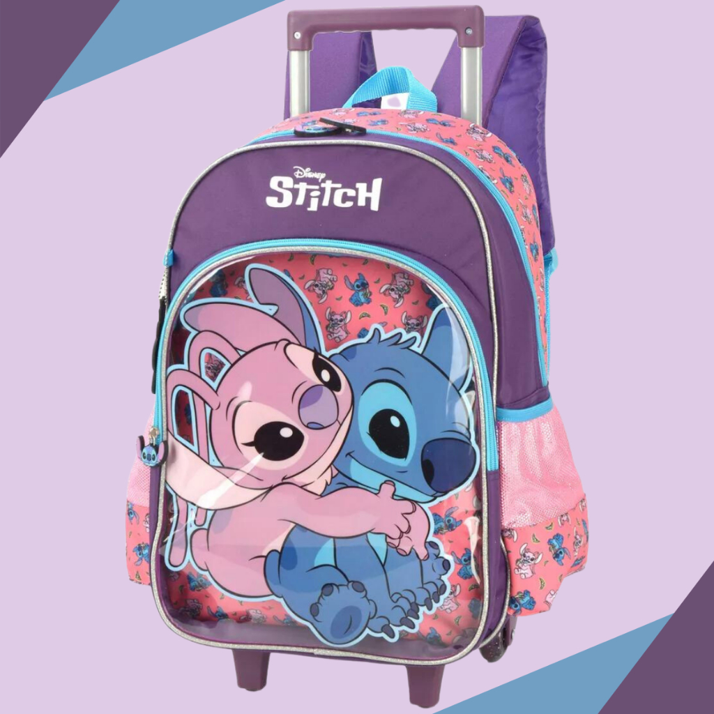 Mochila Escolar De Rodinha Lilo & Stitch Infantil Juvenil