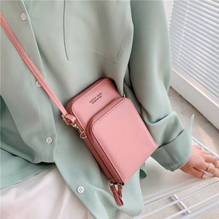 Bolsa transversal feminina moda feminina trabalho social porta celular com 2 divisorias