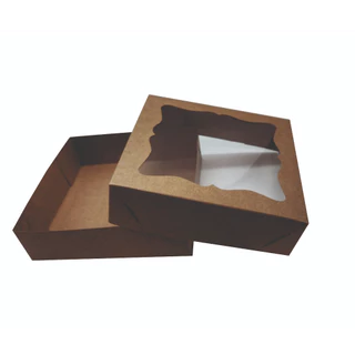 Caixa visor MOLDURA - 10 unidades - Kraft - 15x15x4