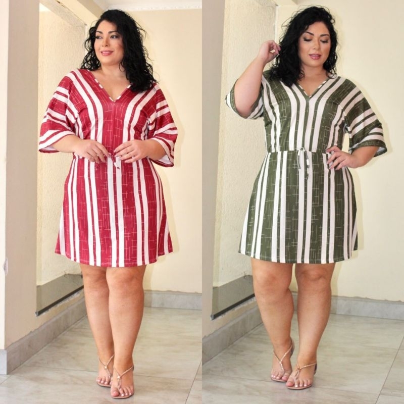 Vestido plus size manga hot sale flare