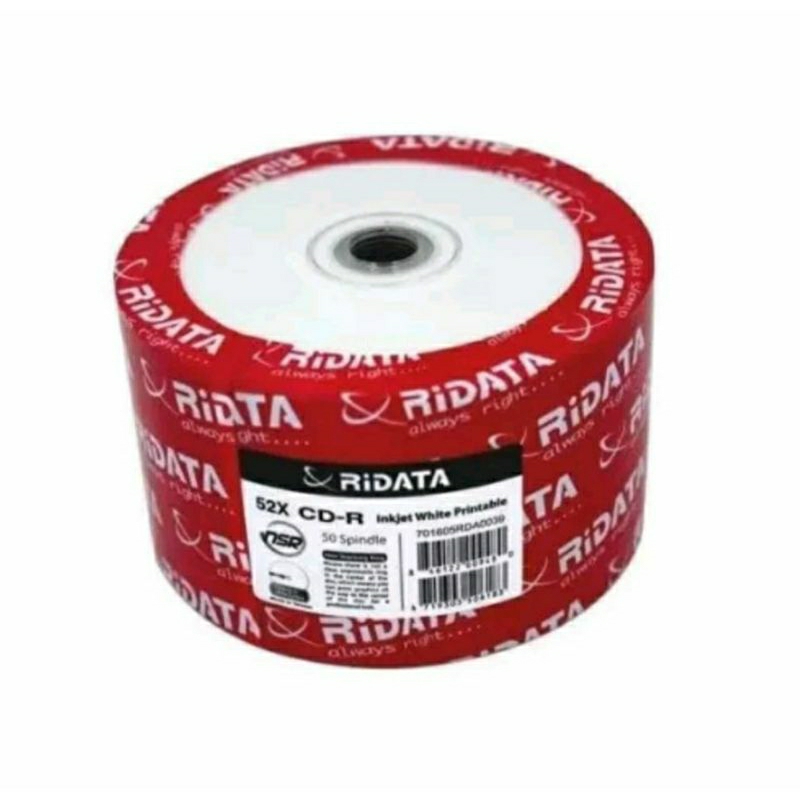 50 CD-R PRINTABLE RIDATA 700 MB 52x ORIGINAL