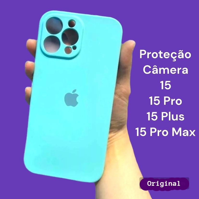 Capa Capinha Aveludada C/ Proteção na Câmera para iphone 15, 15 Pro, 15 Plus e 15 Pro Max