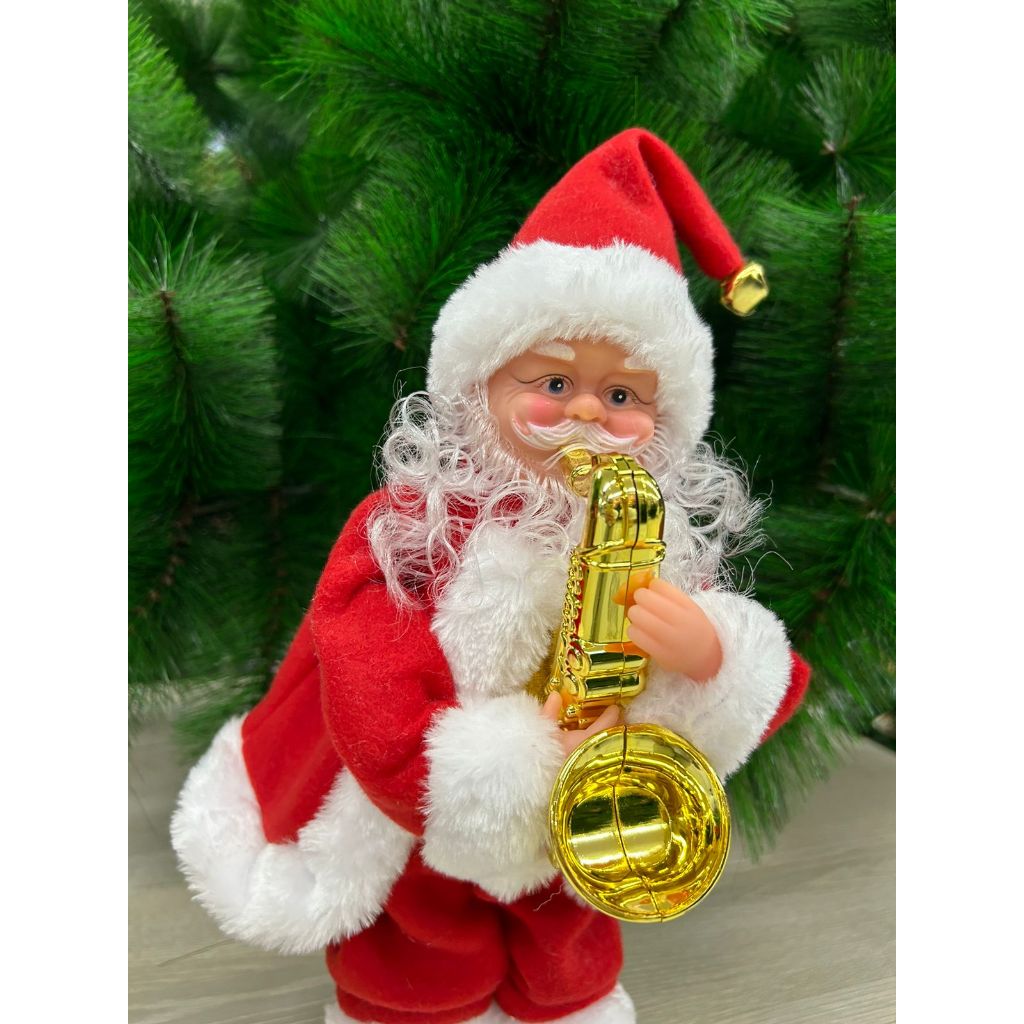 Boneca Musical de Papai Noel Elétrico, Canto de Natal e Brinquedos  Dançantes Mesa de Natal Decoração Decorações Bateria Operada Figura Musical  Move Ch