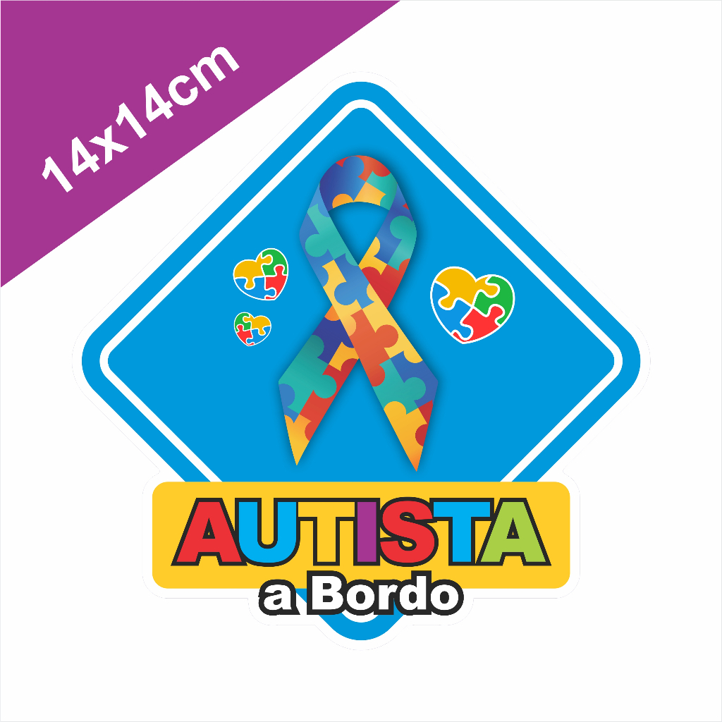 Adesivo Autismo para carro ou moto sticker AUTISTA A BORDO | Shopee Brasil