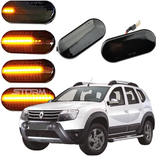 Par de Pisca Dinâmico Seta Sequencial Renault Duster 2010 a 2020 SUV Expression Dynamique 4x4 repetidor Lâmpada lente completa lado 2010 2011 2012 2013 2014 2015 2016 2017 2018 2019 2020
