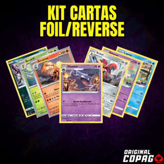 Lote 50 Cartas + 5 Foils/Reverse Foils Lendárias SEM REPETIÇÃO - Pokémon  TCG Original