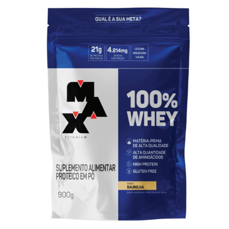 WHEY 100% REFIL 900g MAX TITANIUM