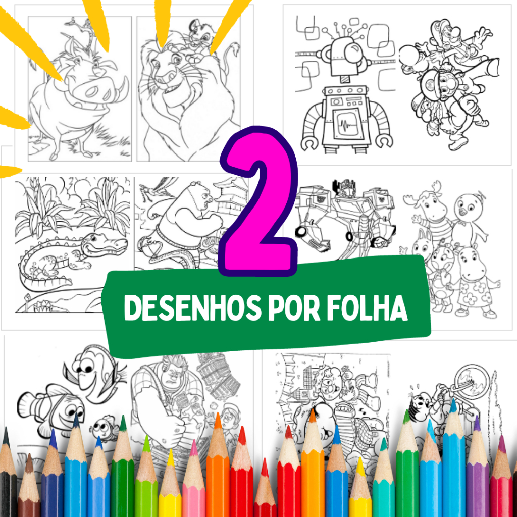 Kit 200 desenhos para Colorir Princesas Em Folha A4 no Shoptime