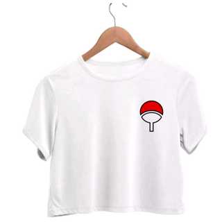 Camiseta Algodão Simbolo Aldeia da Folha Naruto Cor:Branco;Tamanho