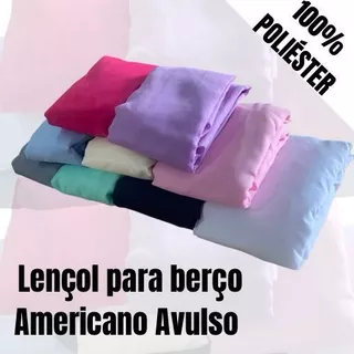 Lençol de berço Americano avulso 100% poliéster em Oferta na Shopee