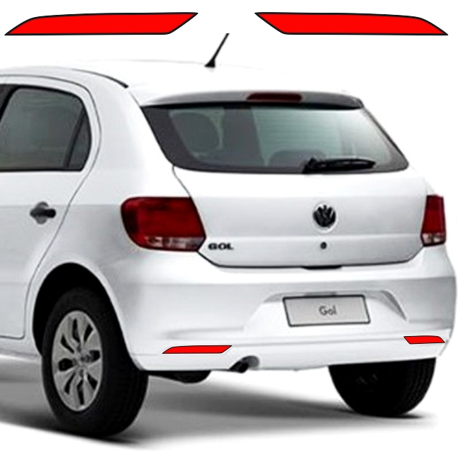 adesivo refletivo para-choque traseiro GOL G6 olho de gato