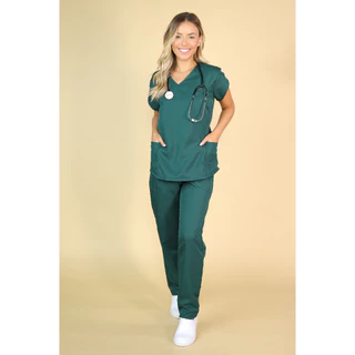Conjunto Scrub Pijama Cirurgico Privativo Feminino em Tecido Gabardine