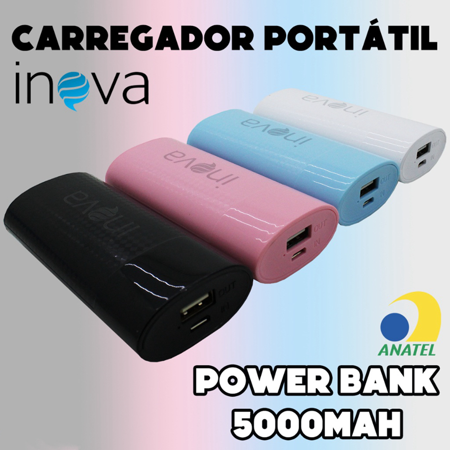 Carregador Portátil 5000mAh Power Bank Original Universal Inova