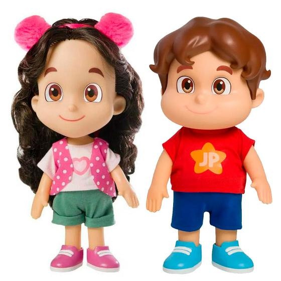 Conjunto de Brinquedos Maria Clara e JP YouTuber: Boneca e Boneco de 16 cm para Menina e Menino