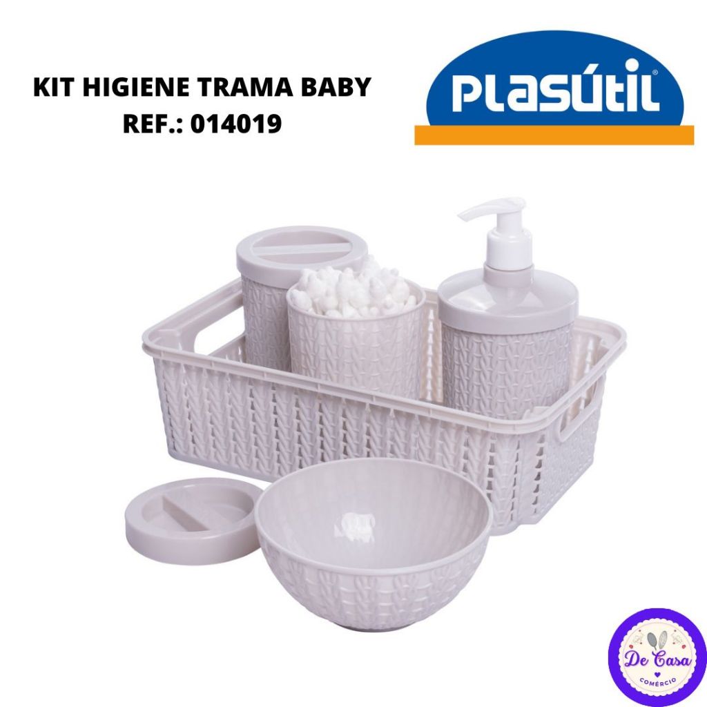 Kit Higiene Bebê Completo Plasútil Trama Baby Com 5 Peças