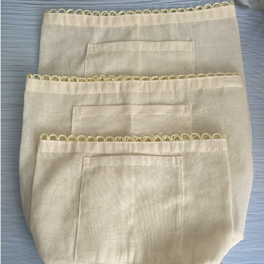kit forro para bolsas em algodão cru 3 unidades