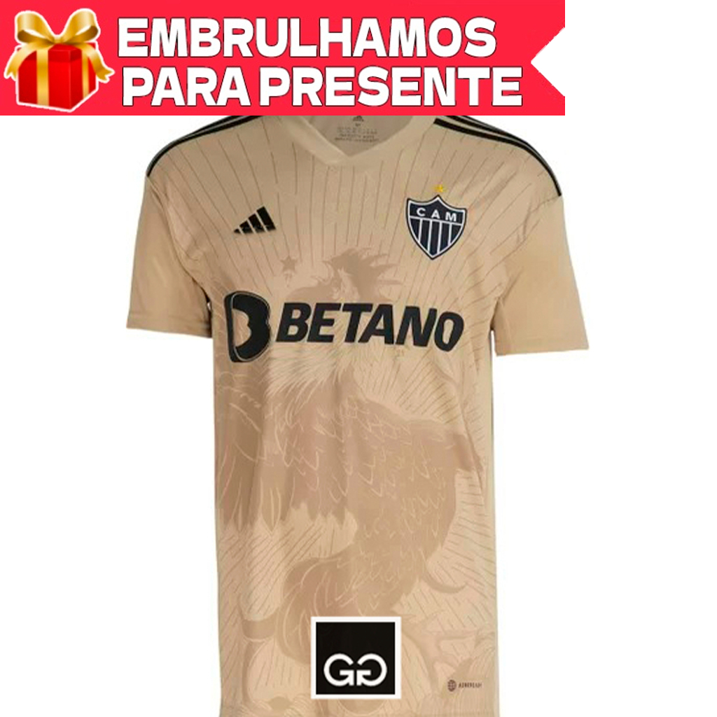 Camisa Dourada Atlético Mineiro Galo Camiseta 2024