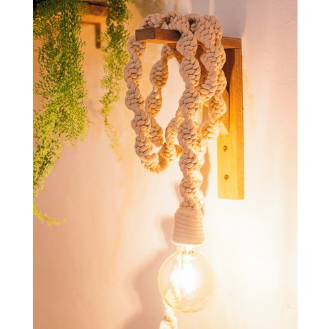 Luminária Pendente Macrame Decoração + Mão Francesa