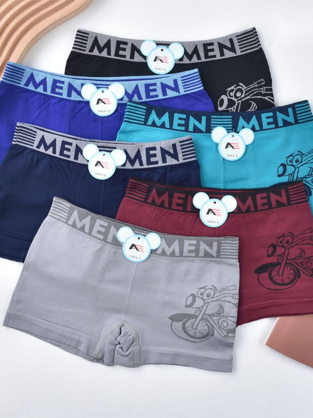 Kit 6 Cuecas Infantil Box Microfibra Adulto Estampa Boxer