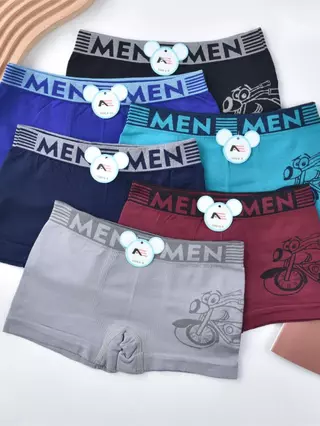 Kit 6 Cuecas Infantil Box Microfibra Adulto Estampa Boxer