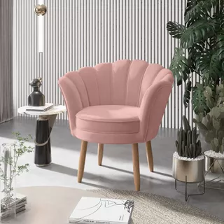Poltrona Decorativa Cadeira De Jantar penteadeira Pétala Veludo - Visan Estofados