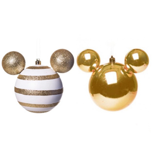 Enfeite Kit 2 Bolas Medias Natal Mickey Disney Importadas