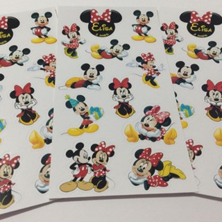 Kit 10 Cartelas de adesivos - Mickey e Minnie