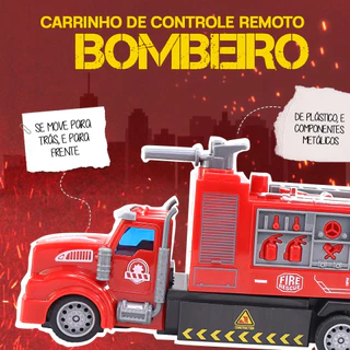 Caminhão de Bombeiro Colecionável Realista Controle Remoto Divertido Colorido Brinquedo Infantil