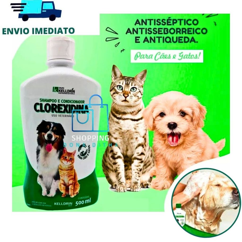 SHAMPOO DE CLOREXIDINA KELLDRIN 500 ML ANTISSÉPTICA 5x1 PARA DERMATITE
