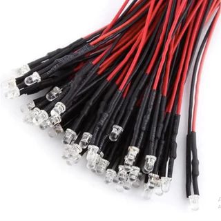 10x Led 5mm Flat Top Alto Brilho Montado 5v-12v Fácil Instalação led cristal com fio + diodo+ termo retrátil alta qualidade