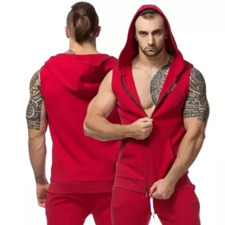 Colete Regata Machão Masculina Com Capuz Camiseta Academia