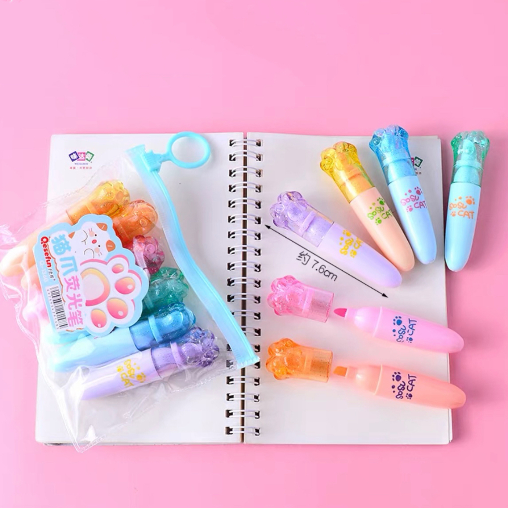 Kit 5 Pacotes/Com 6 Peças Mini Marcador De Texto / Kawaii Desenho Fofo ...