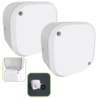 2 Caixas Plastica Organizadora p/ Camera Cftv C/ Parafuso e Vedação