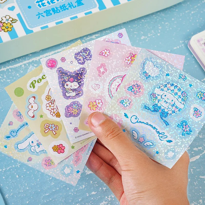 Cartela adesivos sanrio glitter Kuromi My Melody Pochacco | Shopee Brasil