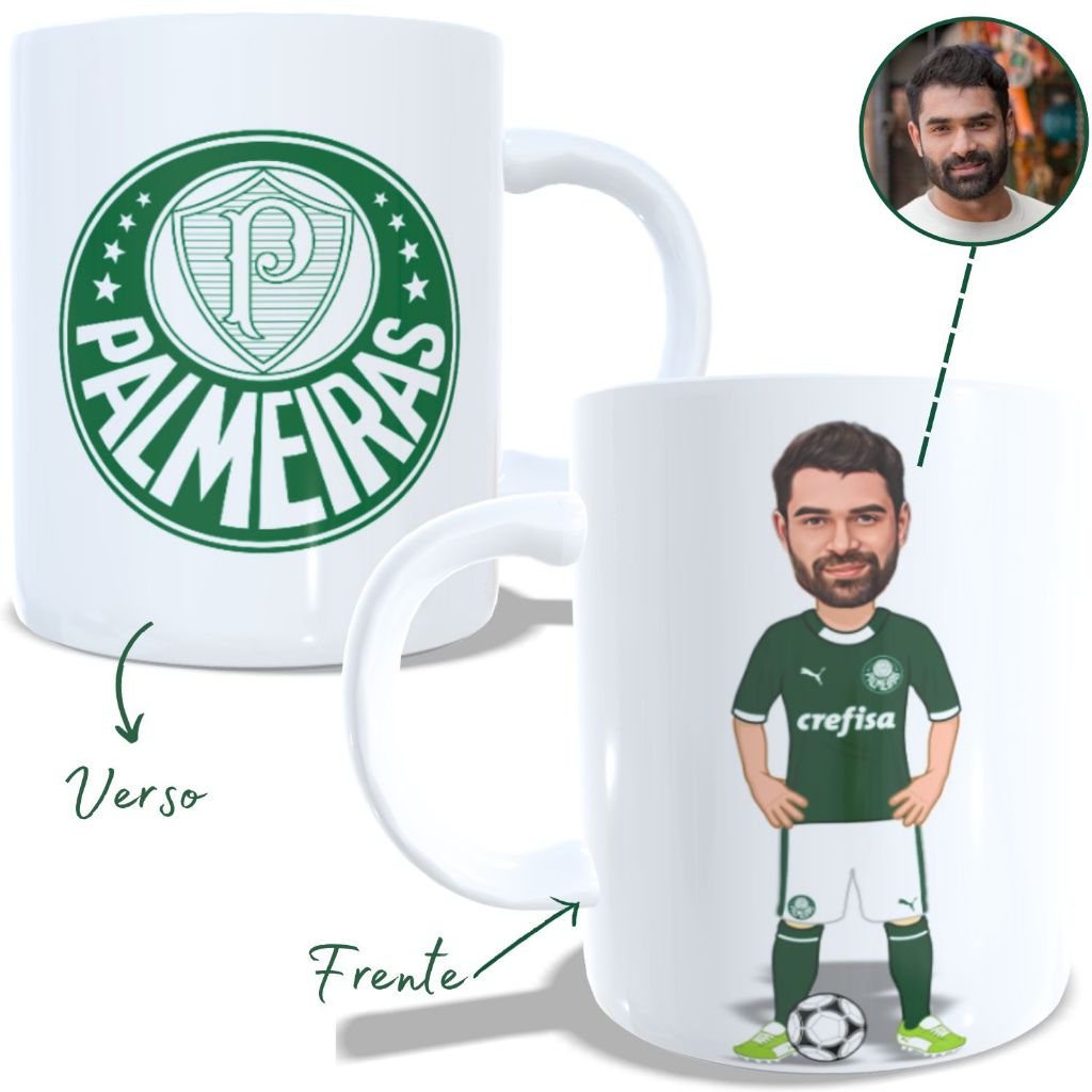 Caneca Personalizada Caricatura Do Palmeiras Com o Nome Presente de ...