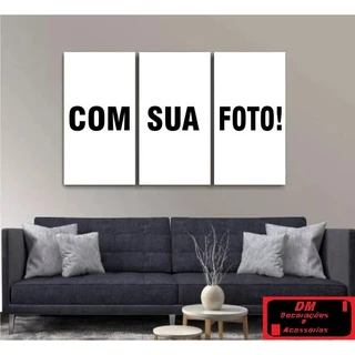Quadros Personalizado Decorativos Com Foto e Imagem 3 Peças 120x60 cm