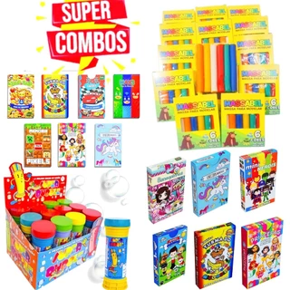 10 Massinha de Modelar + 10 Bolha Sabão + 10 Jogo Memoria Infantil Kit Festa Lembrancinha