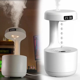 Umidificador De Ar Difusor Anti Gravidade Gota De Água Aromatizador Com Relógio Led Bivolt 110/220v